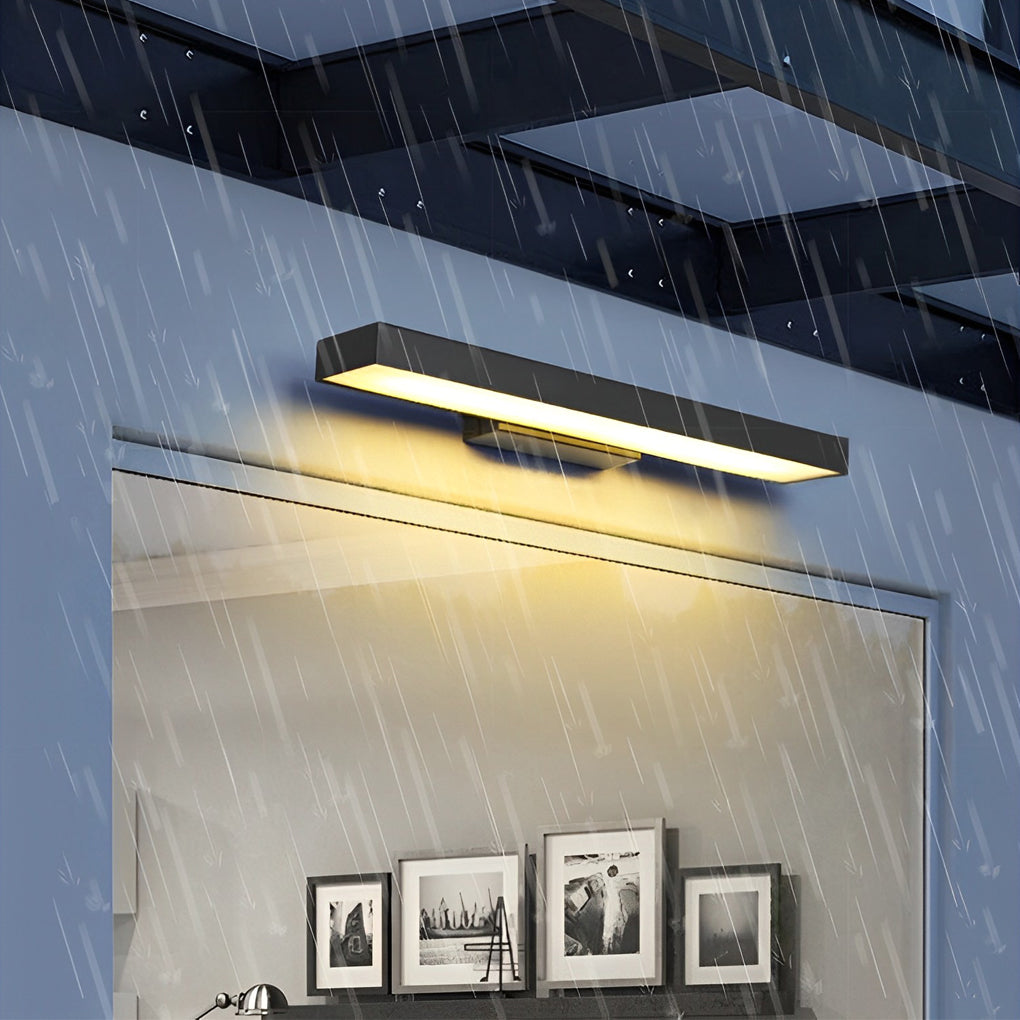 Black Rectangle Outdoor Motion Sensor Wall Light for Enhanced Security and Illumination