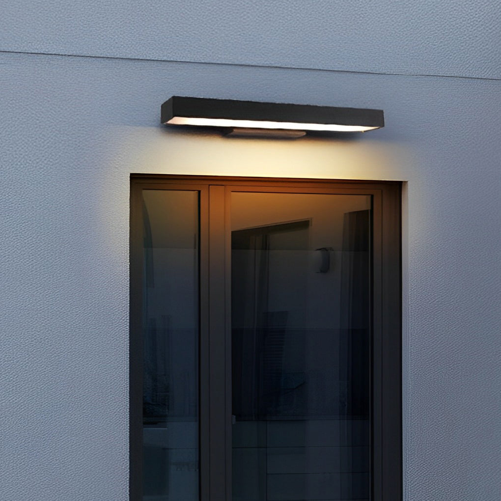 Black Rectangle Outdoor Motion Sensor Wall Light for Enhanced Security and Illumination