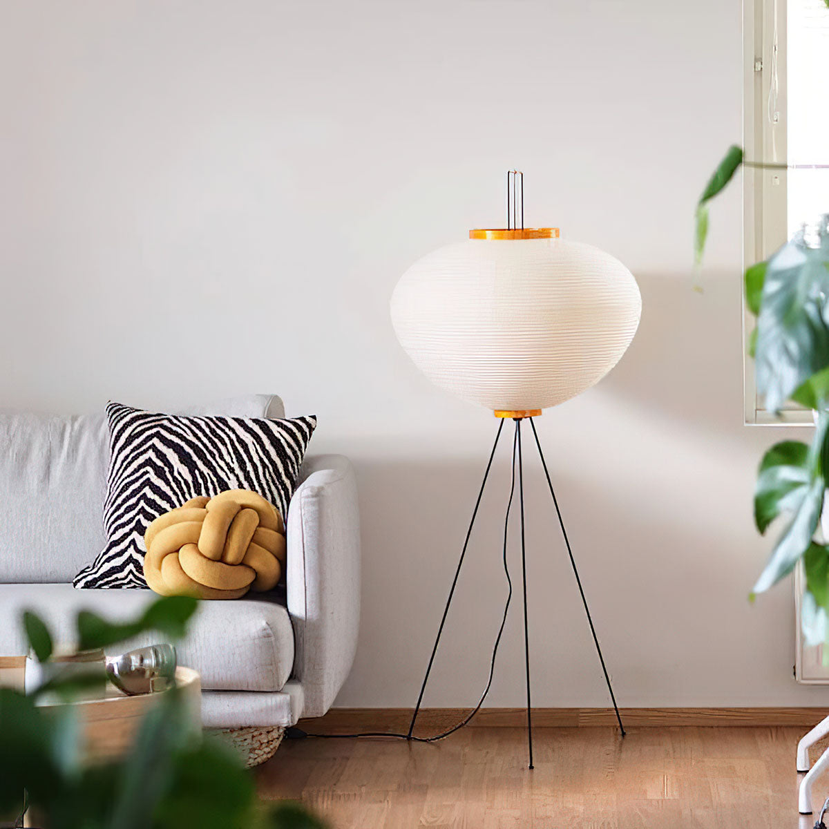 Elegant Rice Paper Floor Lamp for Ambient Lighting and Home Decor