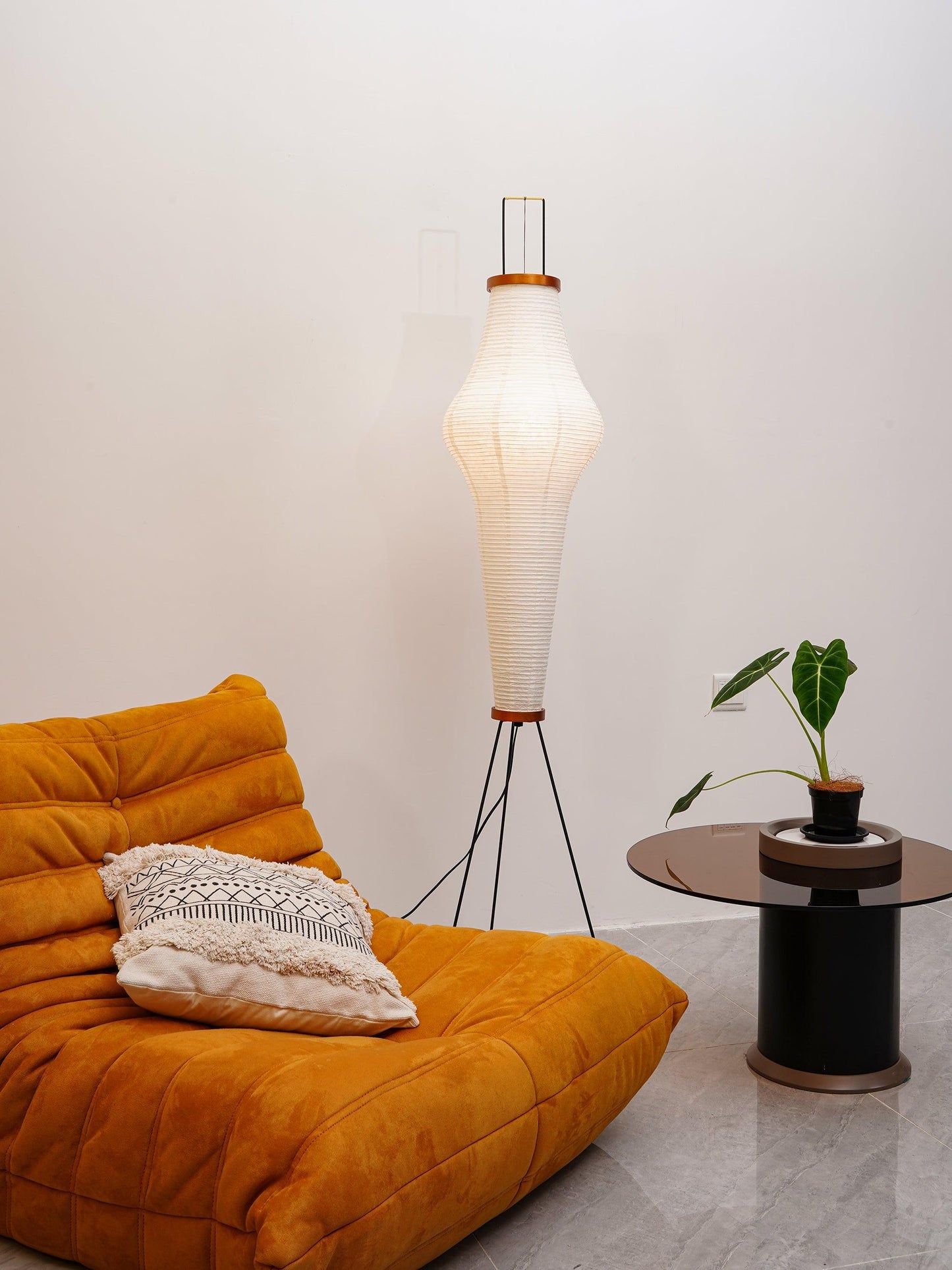 Elegant Rice Paper Floor Lamp for Ambient Lighting and Home Decor