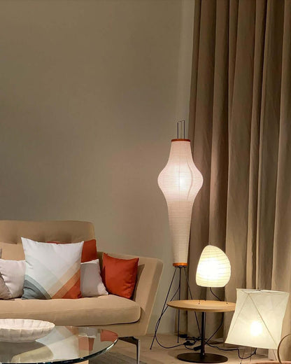 Elegant Rice Paper Floor Lamp for Ambient Lighting and Home Decor