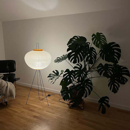Elegant Rice Paper Floor Lamp for Ambient Lighting and Home Decor