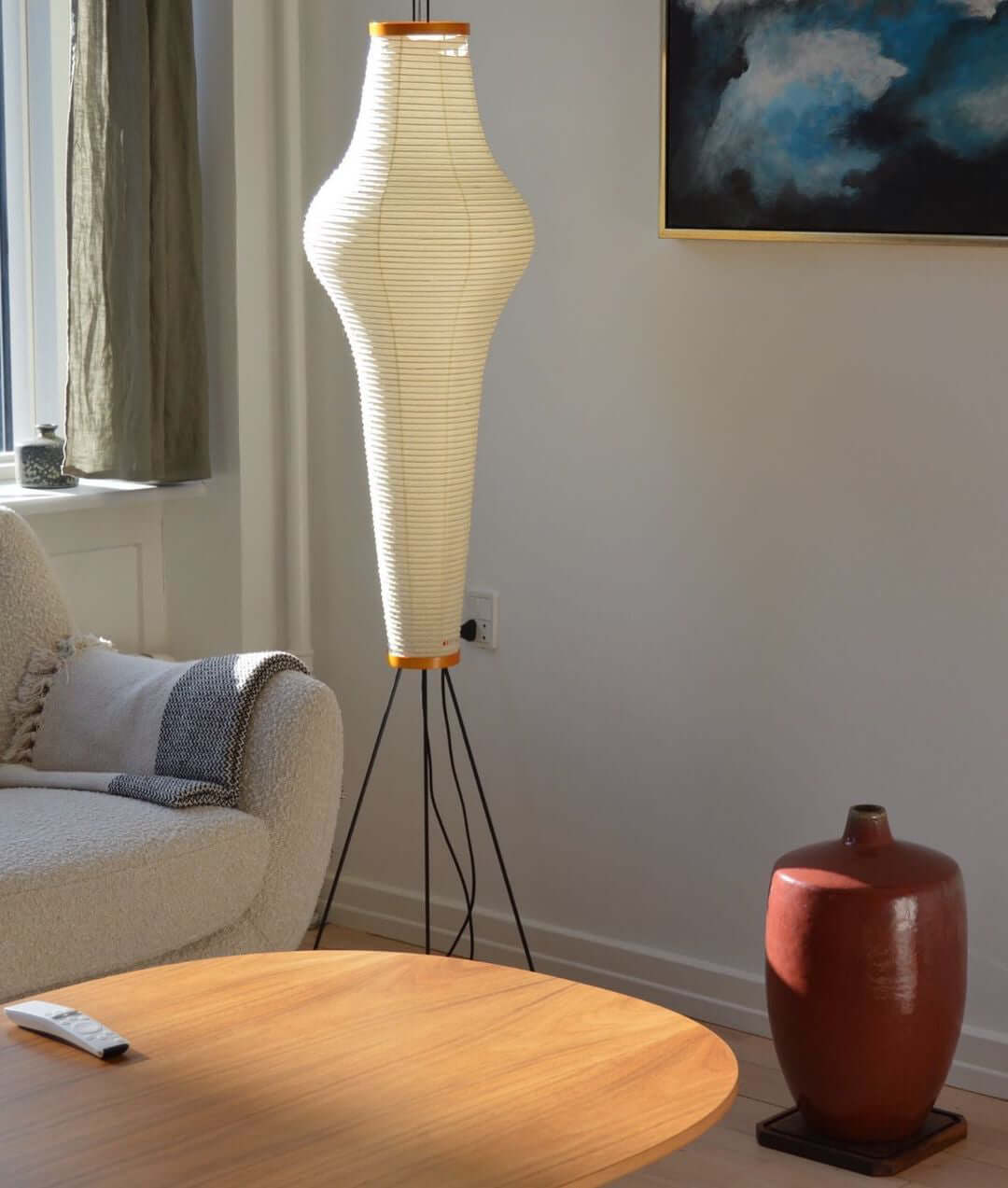 Elegant Rice Paper Floor Lamp for Ambient Lighting and Home Decor