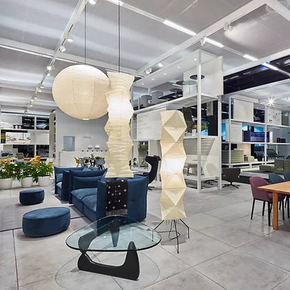 Elegant Rice Paper Floor Lamp for Ambient Lighting and Home Decor