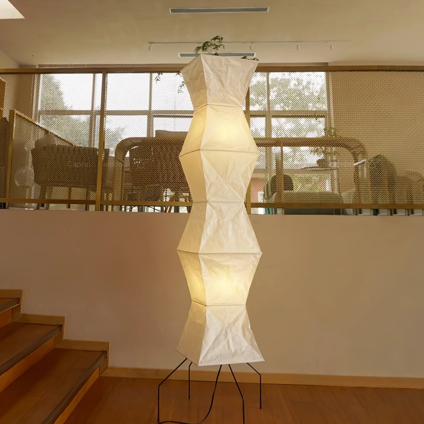 Elegant Rice Paper Floor Lamp for Ambient Lighting and Home Decor