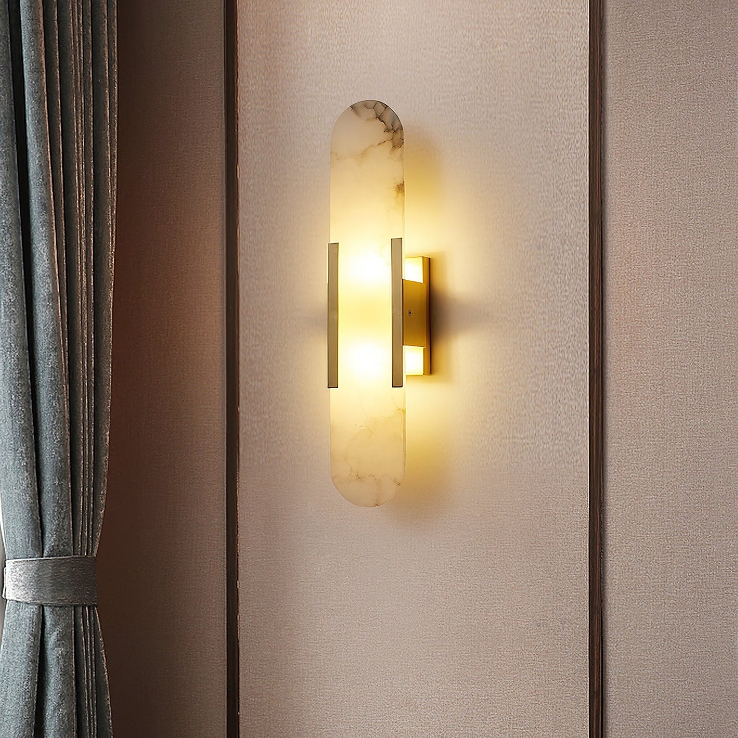 Elegant Elongated Alabaster Wall Light Fixture for Modern Home Decor