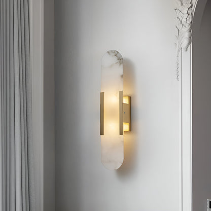 Elegant Elongated Alabaster Wall Light Fixture for Modern Home Decor