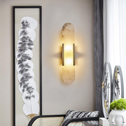 Elegant Elongated Alabaster Wall Light Fixture for Modern Home Decor