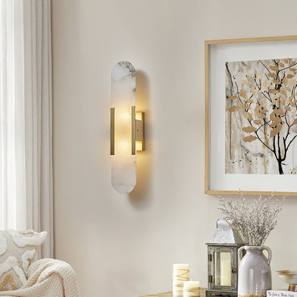 Elegant Elongated Alabaster Wall Light Fixture for Modern Home Decor