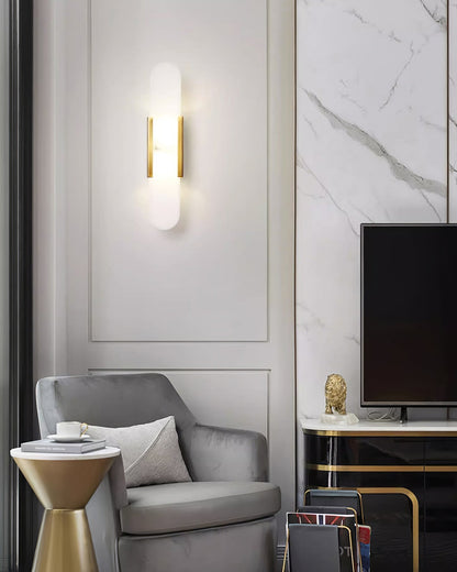 Elegant Elongated Alabaster Wall Light Fixture for Modern Home Decor