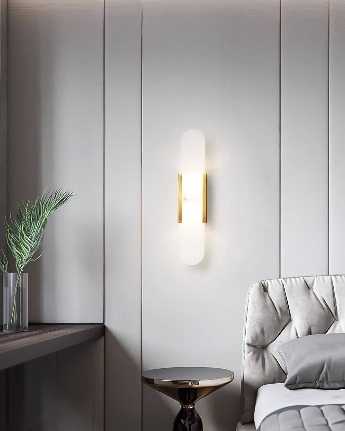 Elegant Elongated Alabaster Wall Light Fixture for Modern Home Decor