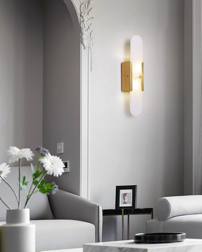 Elegant Elongated Alabaster Wall Light Fixture for Modern Home Decor