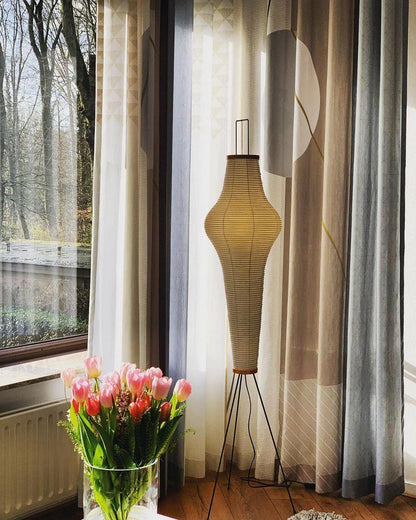 Elegant Rice Paper Floor Lamp for Ambient Lighting and Home Decor