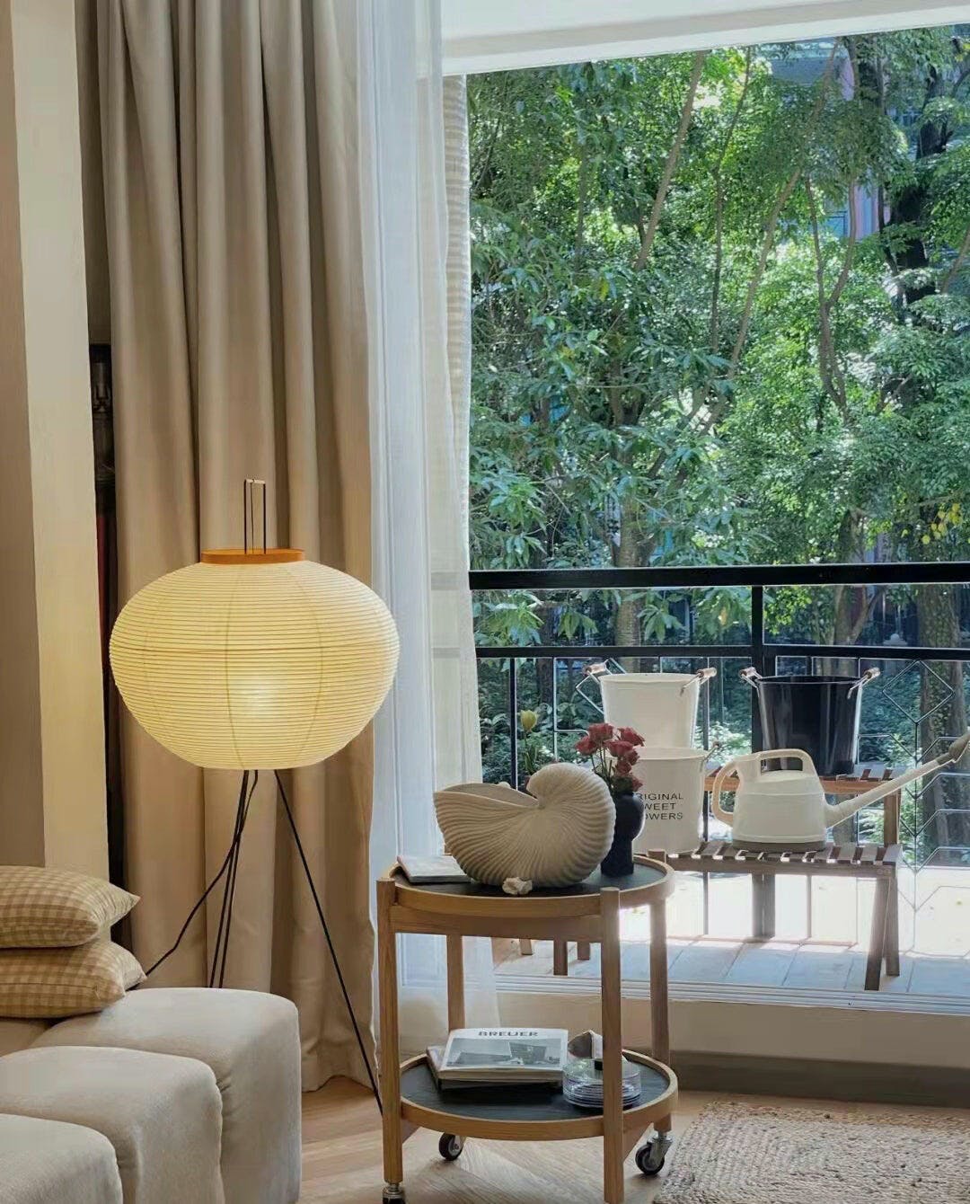 Elegant Rice Paper Floor Lamp for Ambient Lighting and Home Decor