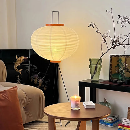 Elegant Rice Paper Floor Lamp for Ambient Lighting and Home Decor