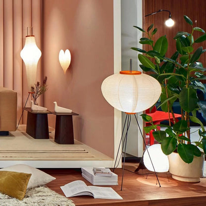 Elegant Rice Paper Floor Lamp for Ambient Lighting and Home Decor