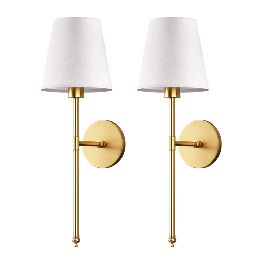 Set of two Wireless Wall Sconces - Battery-Powered Decorative Lighting for Home
