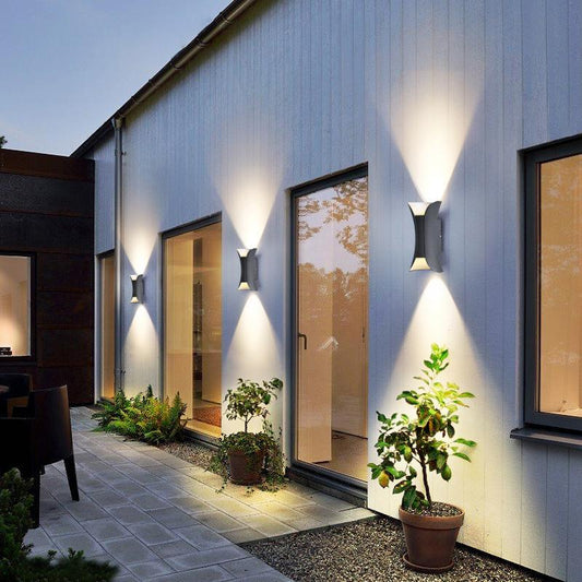 Waterproof Modern Curved LED Up and Down Outdoor Wall Lights for Stylish Illumination
