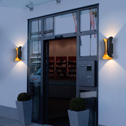 Waterproof Modern Curved LED Up and Down Outdoor Wall Lights for Stylish Illumination