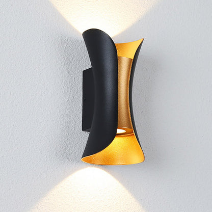 Waterproof Modern Curved LED Up and Down Outdoor Wall Lights for Stylish Illumination