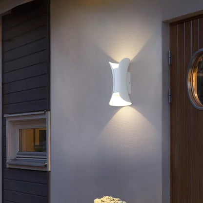 Waterproof Modern Curved LED Up and Down Outdoor Wall Lights for Stylish Illumination