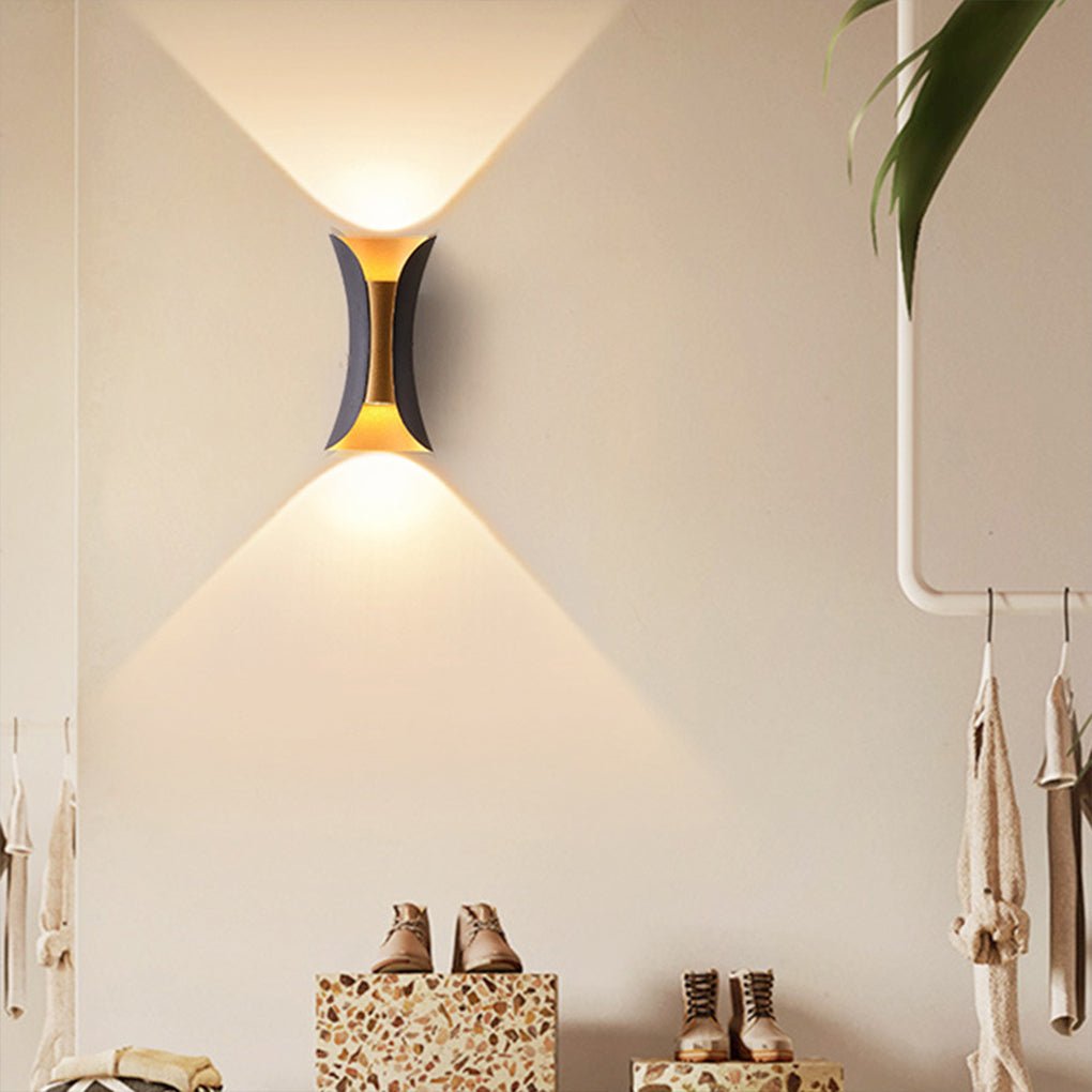 Waterproof Modern Curved LED Up and Down Outdoor Wall Lights for Stylish Illumination