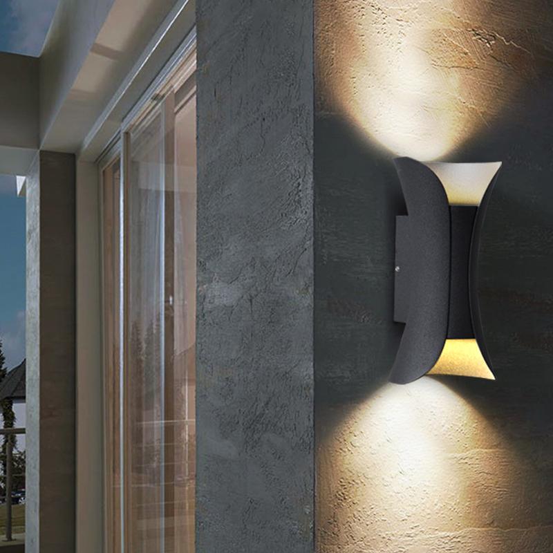 Waterproof Modern Curved LED Up and Down Outdoor Wall Lights for Stylish Illumination