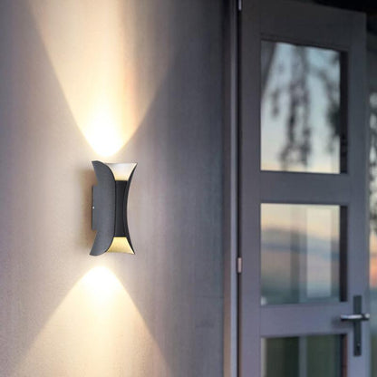 Waterproof Modern Curved LED Up and Down Outdoor Wall Lights for Stylish Illumination