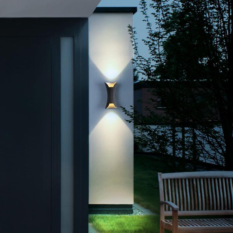 Waterproof Modern Curved LED Up and Down Outdoor Wall Lights for Stylish Illumination