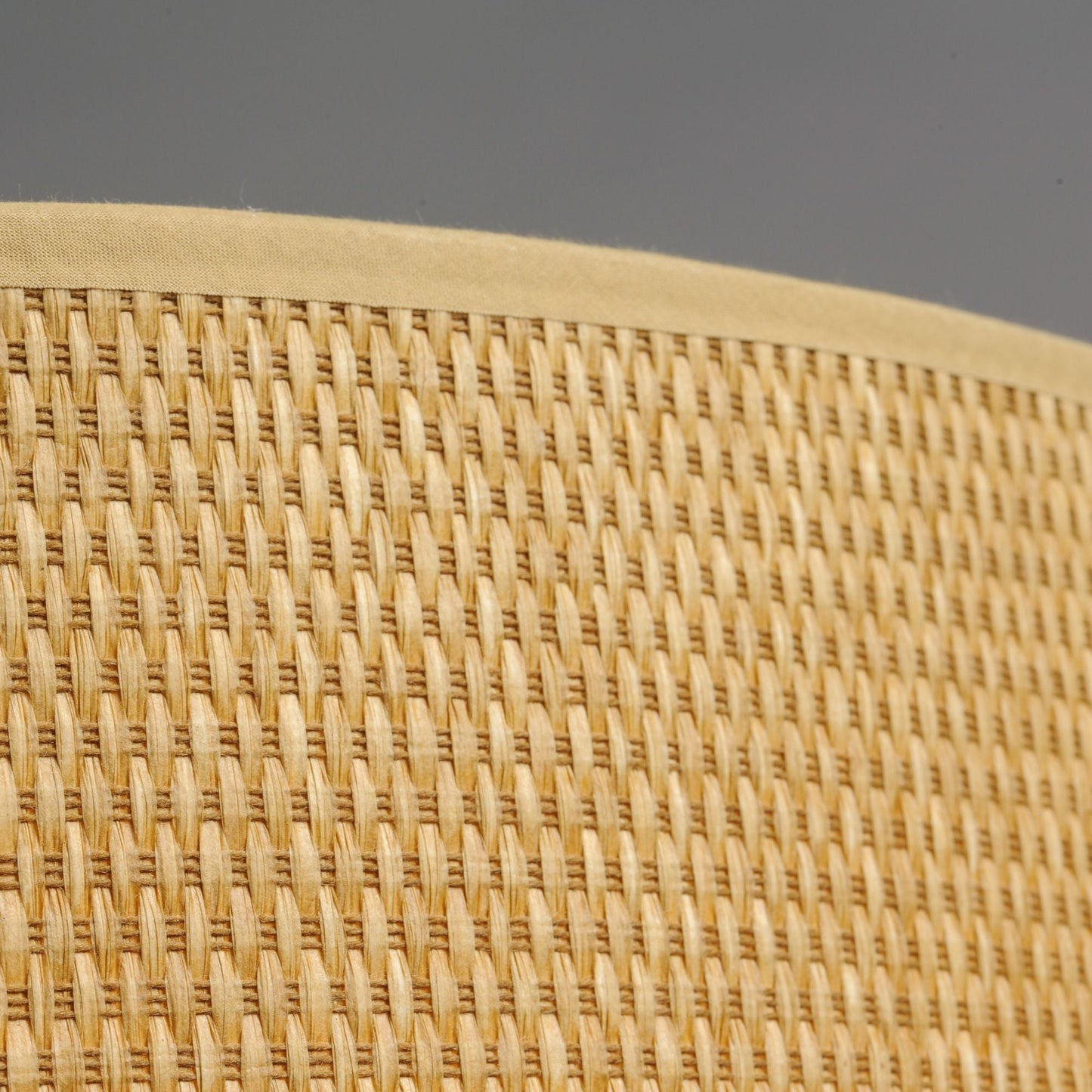 Wide LED Flush Mount Ceiling Light with Grass Cloth Shade